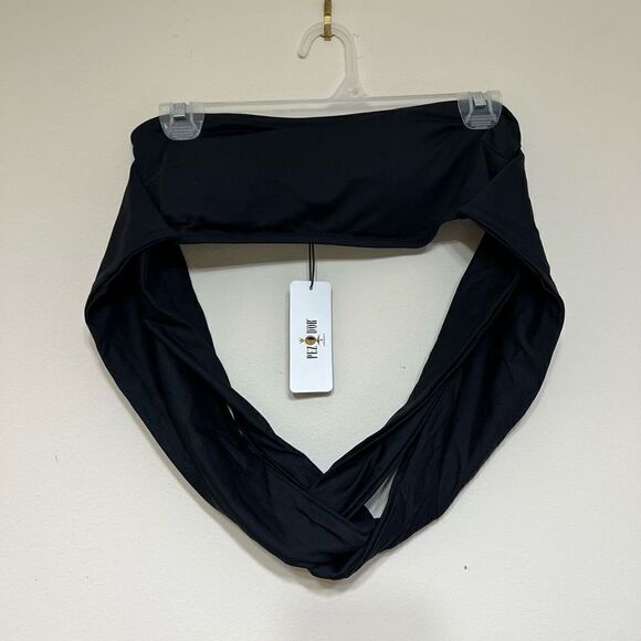 Pez D’or Lucia Bandeau Maternity Black Bikini Top Medium NWT - Picture 2 of 8